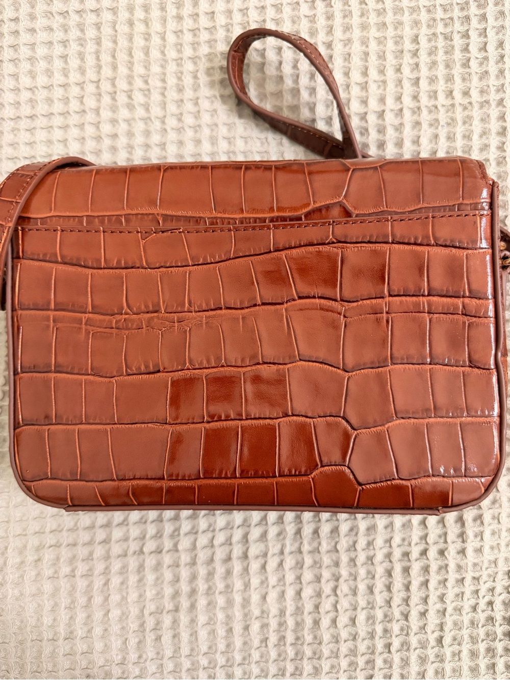 NWOT New JCrew Edie crossbody bag in Italian croc-embossed leather - Picture 7 of 7